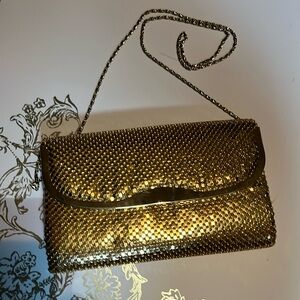 Vintage 60’s Bag by Marlo Gold Handbag Purse Evening Bag Metal Chain Strap